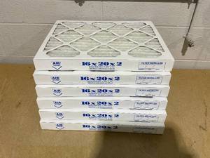 lot 113 image: 16x20x2 Pleated MERV 13 Furnace Filter, Case of 6   Protective Furnace Air Filter for Clean, Healthy Air - Efficient, Home Climate Control HVAC Filters