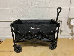 lot 133 image: Blomoba Collapsible Wagon with Wheels, Wagons Carts Foldable Wagon Cart with Flexible Handle, Lightweight Portable Folding Utility Grocery Shopping Cart for Grocery Sports Garden Camping