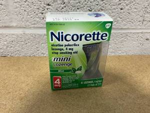 lot 253 image: Nicorette 4 mg Mini Nicotine Lozenges to Quit Smoking - Mint Flavored