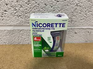 lot 255 image: Nicorette 4 mg Mini Nicotine Lozenges to Quit Smoking - Mint Flavored