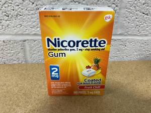 lot 256 image: Nicorette 2 mg Nicotine Gum Fruit Chill, 100 ea