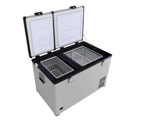lot 1 image: Whynter 90 Quart Dual Zone Portable FridgeFreezer with 12v Option and Wheels
