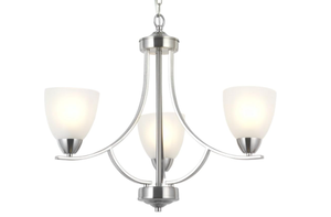 lot 103 image: VINLUZ 3 Light Contemporary Chandeliers Brushed Nickel Modern Light Fixtures Ceiling Hanging Classic Pendant Lighting for Foyer Bedroom Dining Room Bathroom