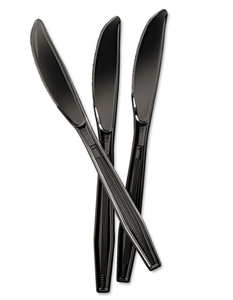 lot 126 image: Boardwalk KNIFEHWBLA Heavyweight Polystyrene Cutlery, Knife, Black (Case of 1000)