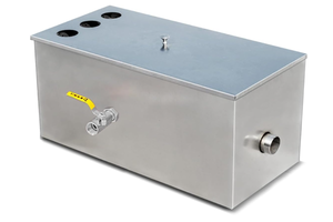 lot 132 image: Grease Interceptor,Professional Stainless Steel Grease Trap Interceptor, 3 Inlet Oil-Water Separator, for Restaurant, Kitchen, Sewage 24 12 x 12 12