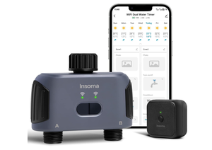 lot 143 image: Insoma 2 Zones WiFi Water Timer for Garden Hose, Hose Timer with Wi-Fi Hub, APP Remote Control, Voice Control with Alexa, Rain Delay and Manual Mode for Yard Lawn Sprinkler Watering