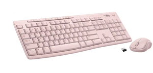 lot 217 image: Logitech - MK270 Full-size Wireless Membrane Keyboard and Mouse Bundle for PC - Rose