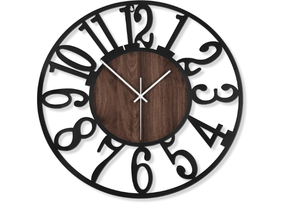 lot 223 image: LEIKE Extra Large Wall Clocks,Silent Little Ticking,Battery Operated Vintage Round Modern Wood Wall Clock for Living Room, Bedroom,Farmhouse,Office Home Decor-32 Inch(Black-Arabic Number)