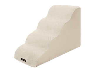 lot 231 image: Dog Stairs, Pet Stairs with High-Density Foam and Removeable Cover,29x18x16 High Dog Ramp for Bed Non-Slip Pet Steps for Small Dogs, Cats to Get on High Bed, Sofa, Couch(4-Step, Beige)