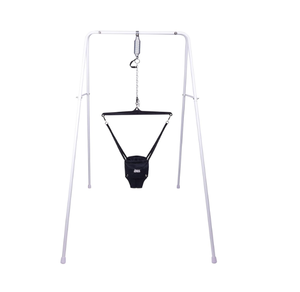 lot 233 image: Jolly Jumper Classic (Black) with Stand - Original Baby Jumper, Indoor and Outdoor Exercise Saddle Seat, Adjustable Height, for Infants up to 28lbs