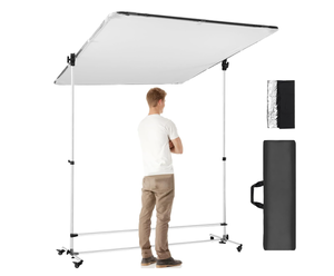 lot 269 image: WELLMAKING 79.5 x 59.5 inch Photography Light Diffuser with 360 Degree Rotatable Frame and 7-10 feet Height Adjustable Support Stand with Casters