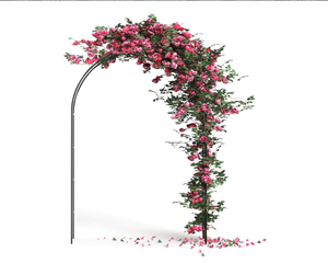 lot 293 image: DOEWORKS Wedding Arch Stand, Party Show Backdrop Arch Frame, Garden Metal Arborwith Round Top, 79 High x 47Wide