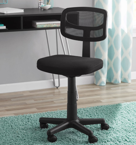 lot 406 image: Mainstays Mesh Task Chair with Plush Padded Seat, Teens and Adult, Black