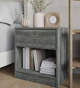 lot 407 image: ChaletPosh Dark Grey 18.5-in W x 22.76-in H Modern Nightstand