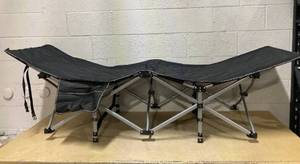 lot 474 image: Folding Cmping Cot Black 72 x 27