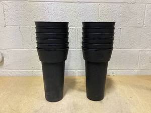 lot 475 image: LOT OF 12 Black Planters 14x8