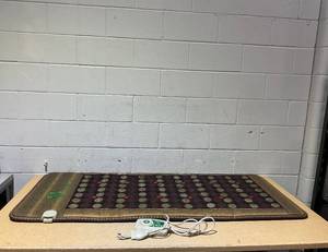 lot 72 image: PHYMAT Large Size Far Infrared Heating Pad - Jade Tourmaline Stone Heating Pad - Red Light Mat - Infrard Mat with Auto Shut Off - Overheat Protection,Smart Control(67x27)