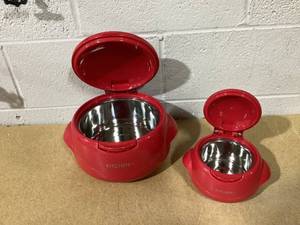 lot 382 image: Kitchen HQ Large & Small Thermal Microwaveable Insulated Bowls wLids