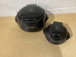 lot 384 image: Kitchen HQ Large & Small Thermal Microwaveable Insulated Bowls wLids