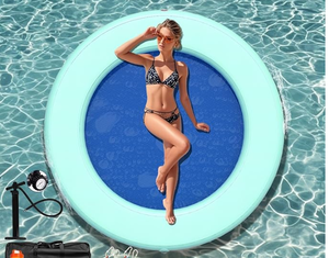 lot 78 image: Inflatable Water Hammock Round Float Ring- Pump not included USED