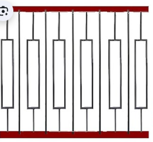 lot 327 image: Square Wrought Iron Plain Balusters Hollow Iron Spindles for Indoor Stairs (Pack of 12 6P6R) New Artistic Textured Black