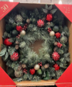 lot 79 image: COSTCO WREATH 50 LED LIGHTS 76.2 CM 30 IN (ITM 1739984)