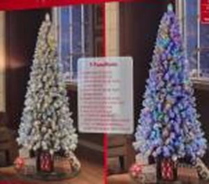 lot 84 image: Brand New 6.5ft Pre-Lit LED Flocked Christmas Tree