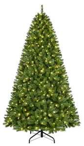 lot 88 image: Holiday Time 7.5ft Pre-lit Evergreen Sure-Lit Pole Spruce Tree, Green, 400 Color-Changing LED
