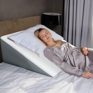 lot 174 image: Kolbs Extra Wide Bed Wedge Pillow with Memory Foam Top for GERD and Acid Reflux, Stylish Jacquard Cover, (Extra Large 12 Height (31 x 33 x 12)