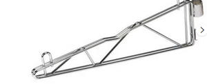 lot 193 image: Quantum CB14 Two 14 Chrome Plated Cantilever Single Shelf Post Wall Mount