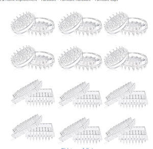 lot 398 image: Queekay 24 Pcs Carpet Protector Spiked Plastic Caster Cups Round and Square Comfortable Touch Caster Cup Spiked Furniture Protector for Sofas, Tables, Chairs Offices Bookcases Other