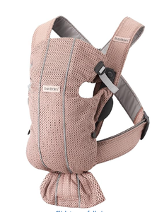 lot 482 image: BabyBjrn Baby Carrier Mini, 3D Mesh, Dusty Pink  Newborn Carrier (7-25 lbs), Ergonomic, Easy-to-Use
