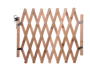 lot 457 image: COSTYLE Expandable Accordion Dog Gate Wooden Dog Fence Pet Gate Safety Protection Doorways