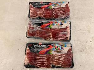 lot 58 image: 3x 12oz Hormel Black Label Bacon-Cinnamon Toast Crunch