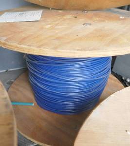 Roll of Anixter 6W-1219-06  12AWG 600V stranded PVC insulated wire, originally 1000 ft Blue