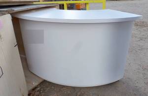 lot 35 image: Curved Reception Counter - bright white laminate