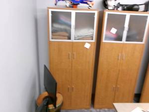 lot 8 image: Wood Storage Cabinet
