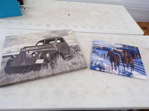 lot 62 image: Pair of Canvas Artwork