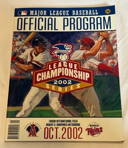 lot 90A image: 2002 ALCS Official Program Minnesota Twins vs. Anaheim Angels With Promo Cards