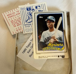 lot 91A image: Ken Griffey Jr. Porcelain Replica Card 1989 Topps Traded Rookie Baseball Limited Edition