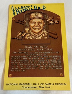 lot 107 image: Juan Marichal Signed National Baseball Hall of Fame Post Card