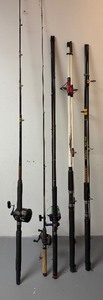 lot 29 image: Lot of Fishing Poles, Some with Reels