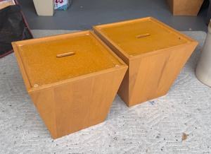 lot 41 image: 1949 Custom Made Stools  Side Tables In The Style of Frank Lloyd Wright #2
