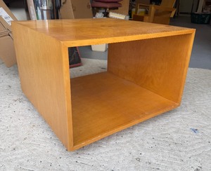 lot 42 image: 1949 Mid Century Custom Made Square Coffee Table Made In The Style of Frank Lloyd Wright