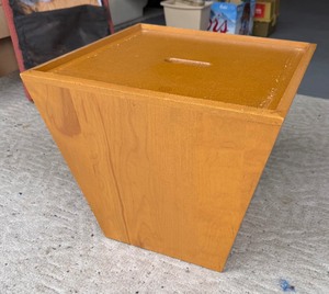 lot 47 image: Single Mid Century FLW Style Side Table Stool Made in 1949