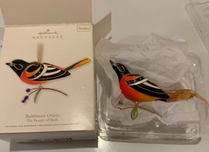 lot 53 image: 2011 Hallmark KEEPSAKE Baltimore Oriole Christmas Ornament