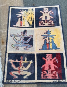lot 61 image: Vintage ANDY WARHOL Pictorial Hooked Rug