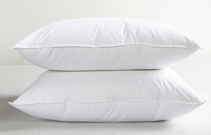 lot 31 image: 2 Pack Standard Size Soft White Duck Feather & Down Bed Pillow  BOKSER HOME