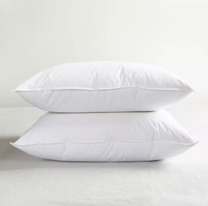 lot 44 image: 2 Pack Standard Size Soft White Duck Feather & Down Bed Pillow  BOKSER HOME