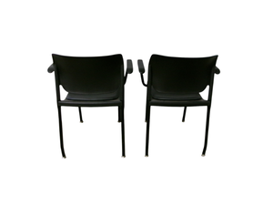 lot 165 image: 2 Black Stacking Chairs